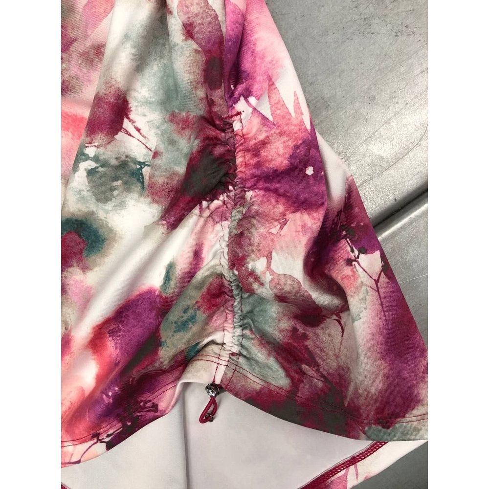 Chicos Floral Sweater Womens XL Purple Flower Tie Dye Quarter Zip - Picture 4 of 9